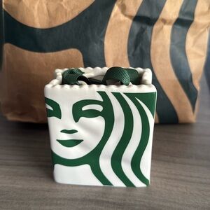 Starbucks ceramic bag Christmas ornament NWT